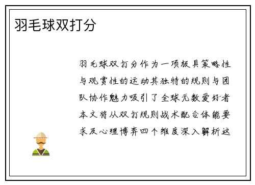 羽毛球双打分